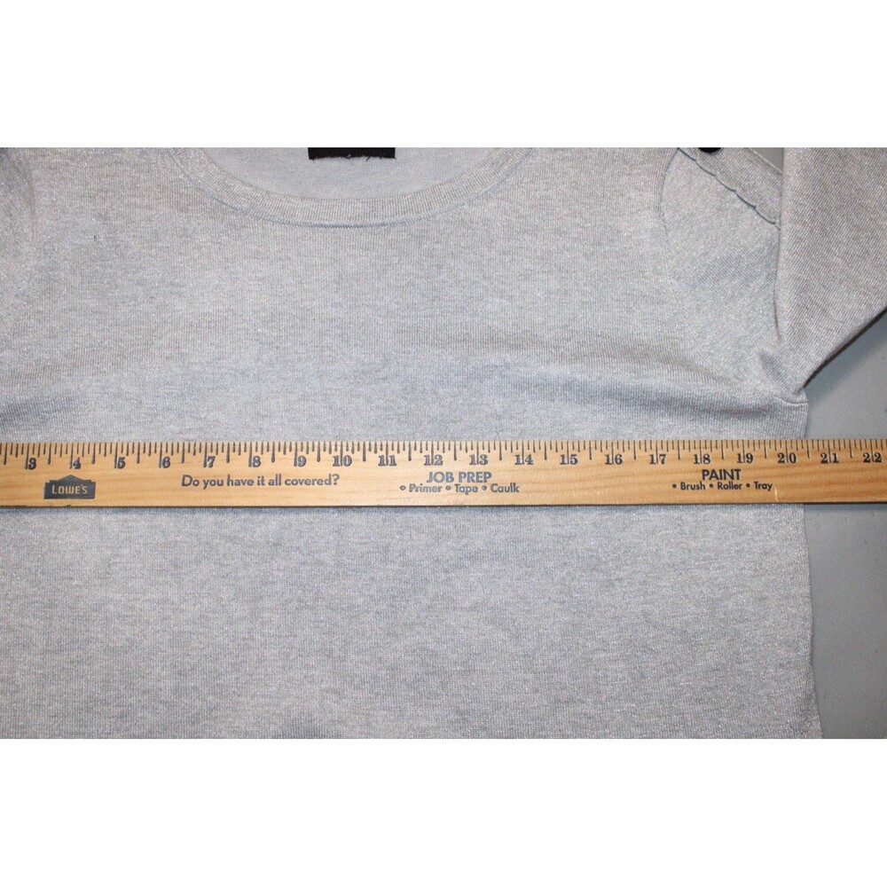 Karl Lagerfeld Paris Metallic Shimmer Button Sleeve Sweater Womens Size Large - Picture 4 of 8